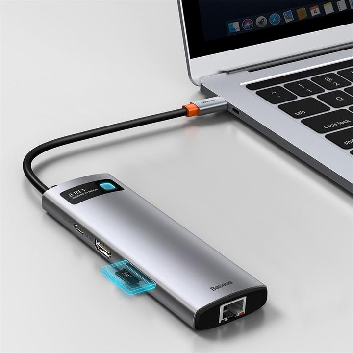 Actual product image Baseus Metal Gelam Series (USB-C, 8 Ports)