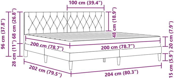 Image du produit vidaXL Modernes Bett (200 x 200 cm)