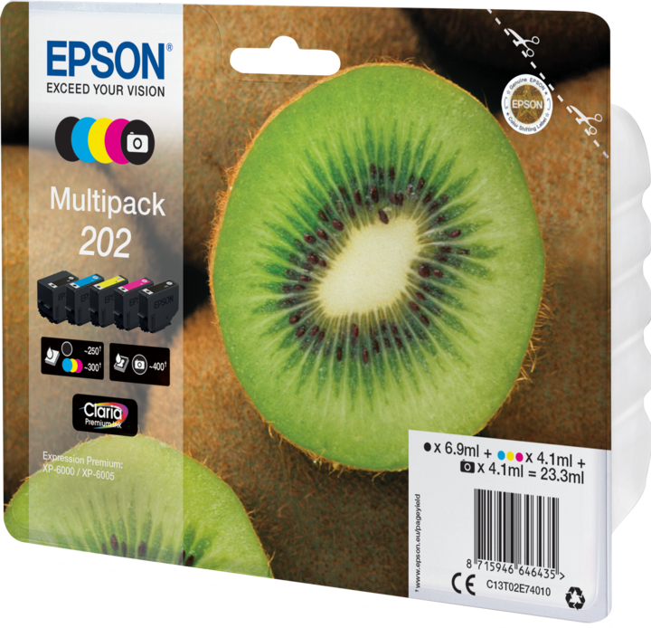 Actual product image Epson 202 Claria Premium Multipack (M, FC, C, PBK, Y)