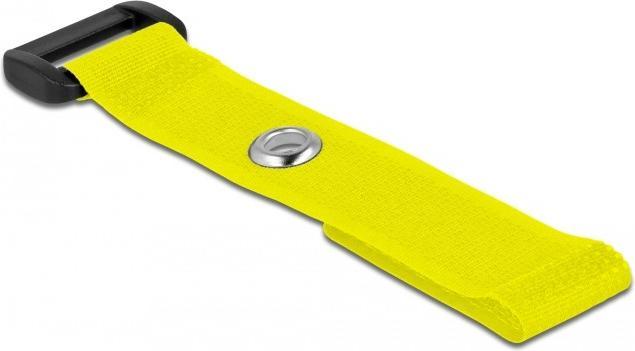 Actual product image Delock Velcro cable tie with loop and fixing eye L 150 x W 20 mm yellow 5 pieces (Velcro cable ties, 150 mm, 5 pcs.)
