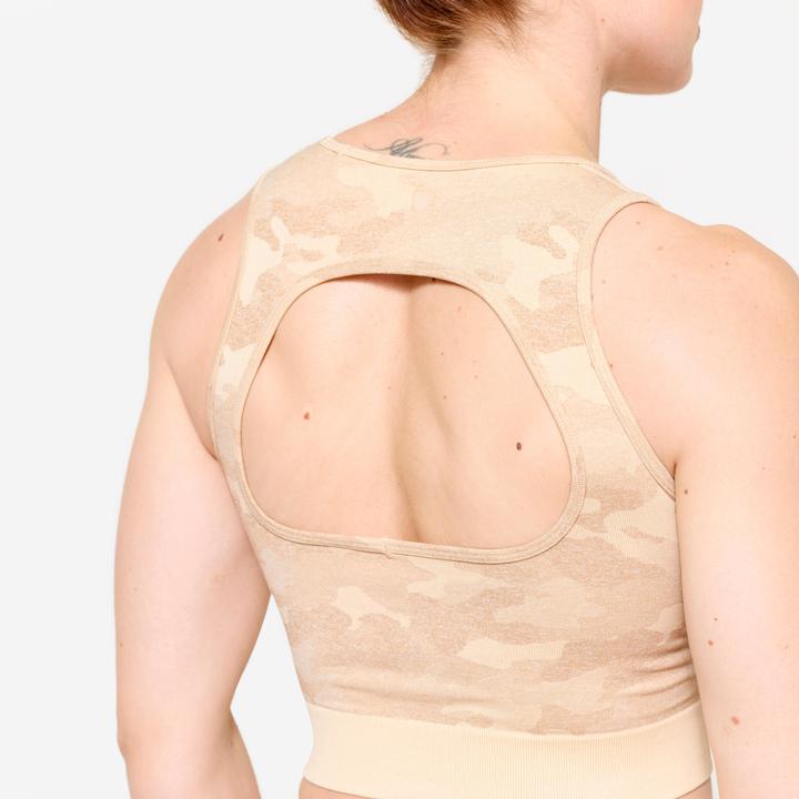 Actual product image Domyos Crop Top - beige camouflage (S)