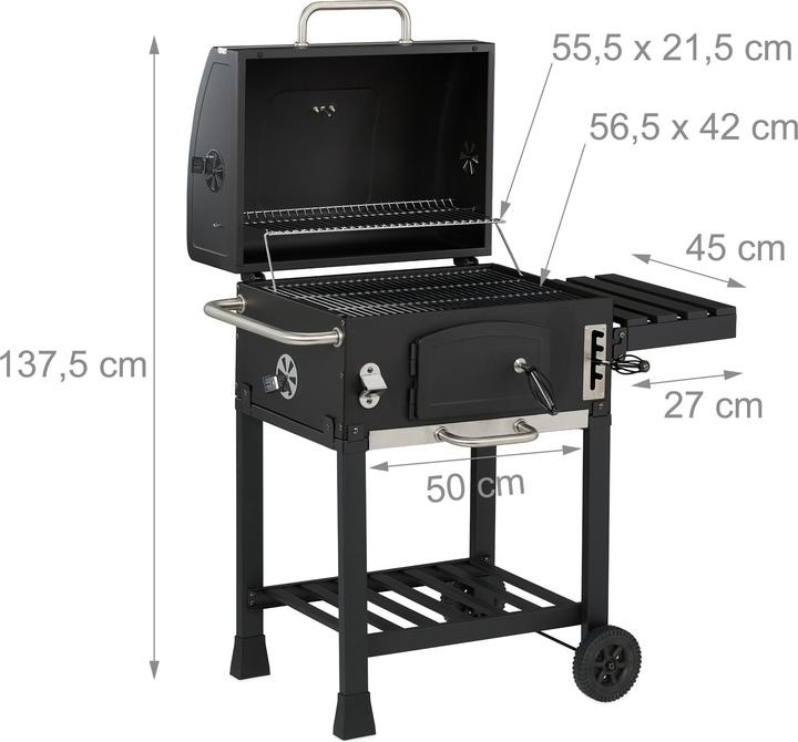 Produktbild Relaxdays Holzkohlegrillwagen (56.50 cm)