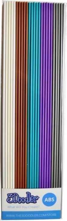 Actual product image 3Doodler AB-MIX2 3D printing material ABS Bronze Light Blue Silver Violet White 2 (ABS, 3 mm, 50 g)