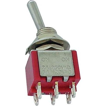 Velleman Vertical Toggle Switch Dpdt On-(On), Taster + Schalter