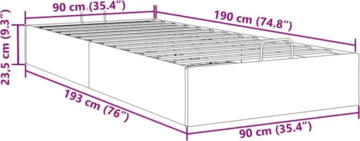 Image du produit vidaXL Ottoman-Bett (90 x 190 cm)