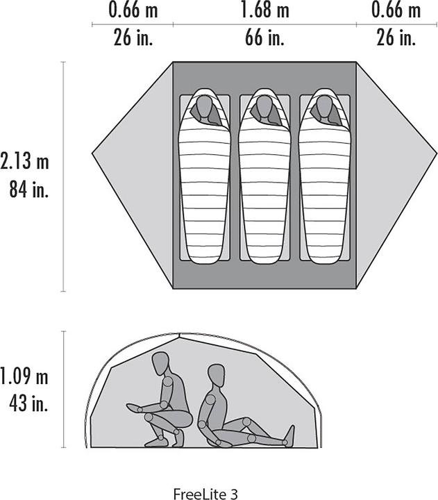 Produktbild Msr FreeLite 3 Green (1.22 kg, 3 Personen)