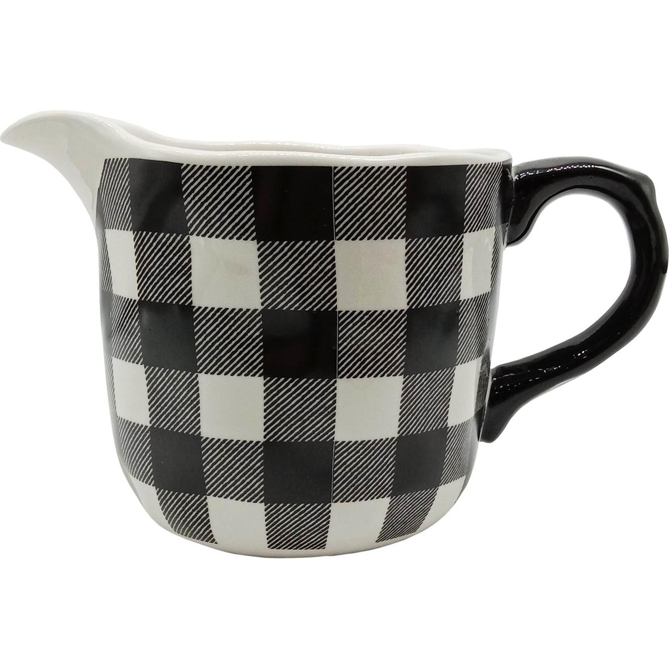 neuetischkultur, Milchkanne, Milchkrug aus Keramik 900 ml Squares (0.90 l)