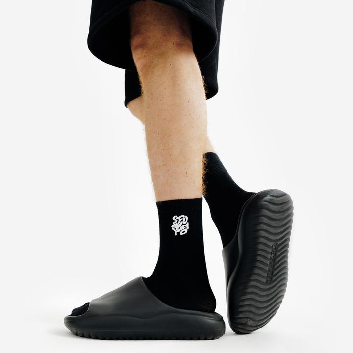 Actual product image Decathlon Badeschlappen Slides Damen/Herren - schwarz (45, 46)