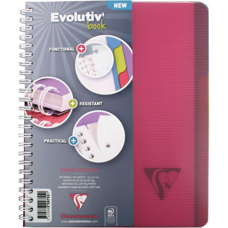 Clairefontaine, Heft + Block, Linicolor Evolutiv Book (A5+, Kariert, Weicher Einband)