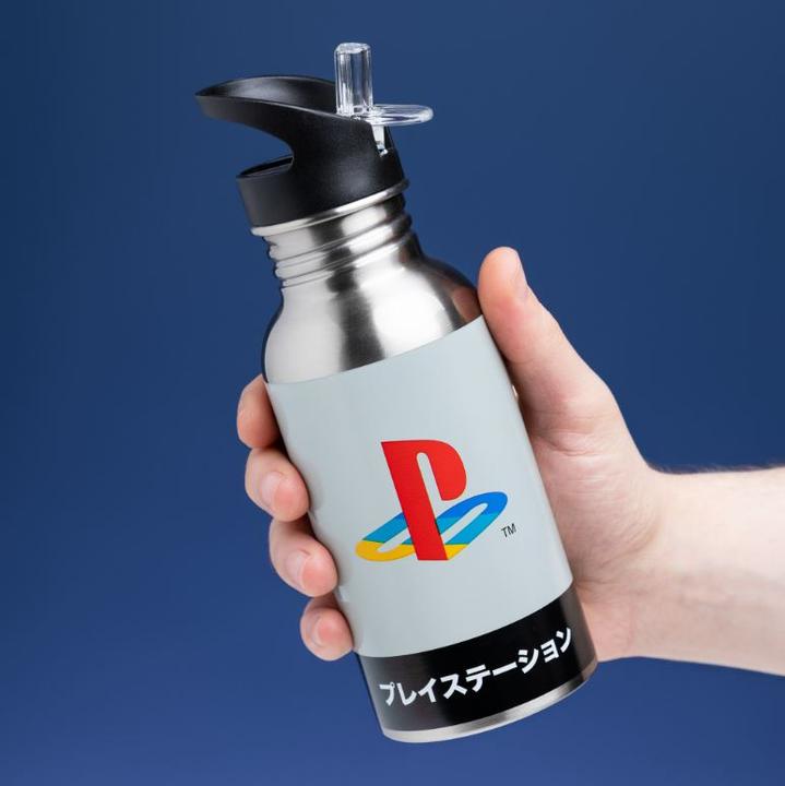 Actual product image Paladone Products Bottiglia Ecologica Acciaio Playstation Heritage With Straw (0.48 l)