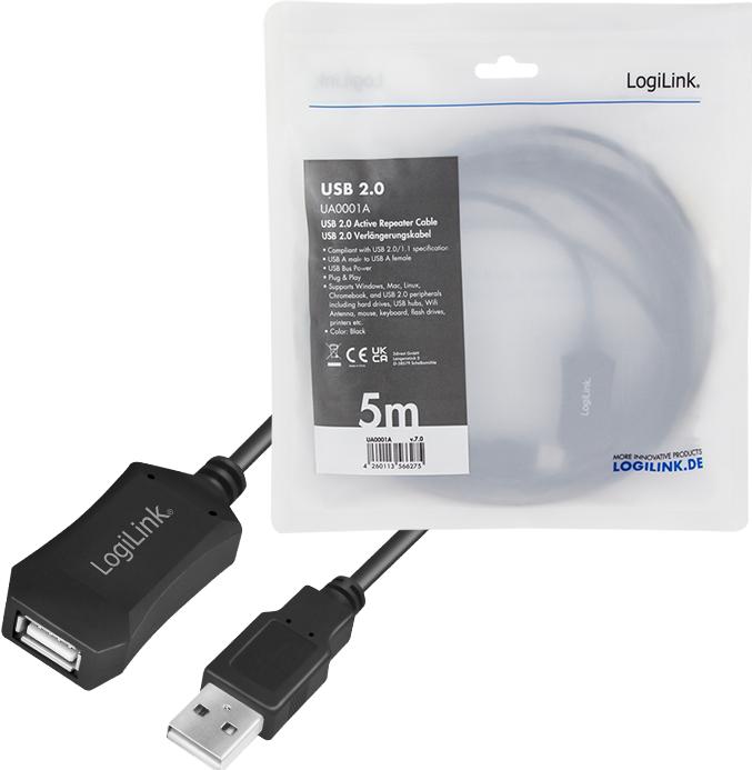 Produktbild LogiLink USB A - A (5 m, USB 2.0)
