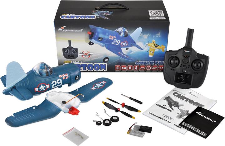 Actual product image Amewi AMXFlight Cartoon Corsair F4U 4-channel 3D/6G 4CH Airplane, RTF (Warbird)