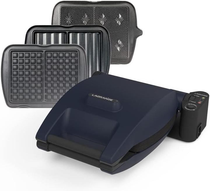 Actual product image Lagrange Premium Waffle Maker, 1200W, 3 Included Plates, Reversible, Made in France, Personalized Cooking