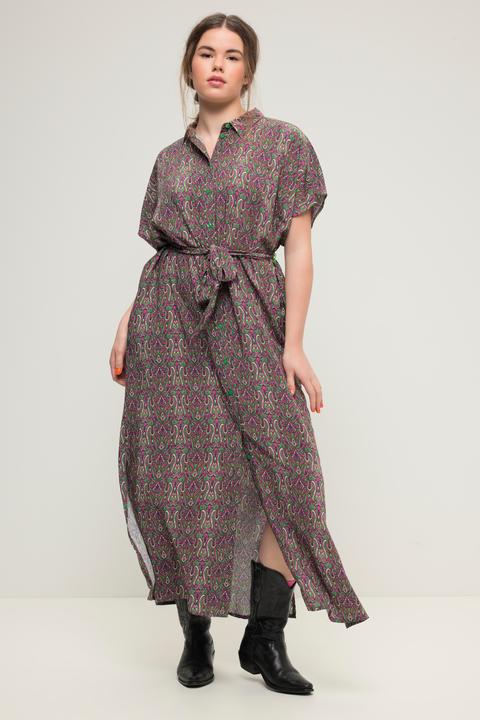 Immagine prodotto Studio Untold Maxi abito dal taglio oversize con stampa Paisley, collo da camicia e abbottonatura (50, 52)