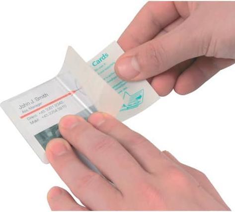 Image du produit Q-Connect Pochettes de plastification à froid Cartes de visite (66 x 100 mm, 10 pcs, 200 µm)