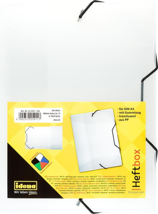 Image du produit Idena Boîte de classement A5 élastique PP transparent (A5, 1x)