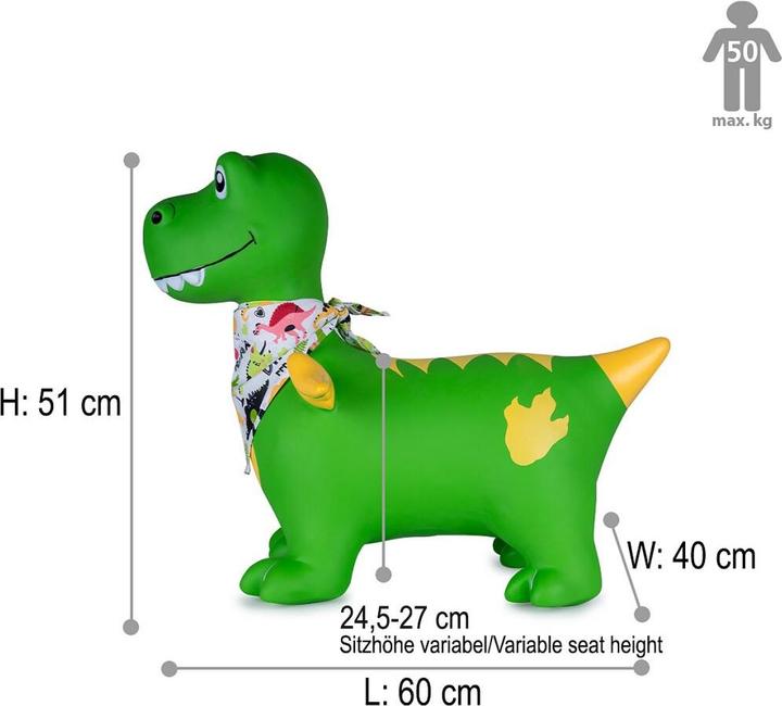 Image du produit Hüpftier Dino mit Flügel HoppyDoo mit Pumpe