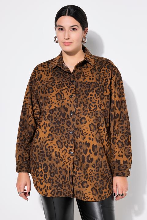 Immagine prodotto Studio Untold Camicia in velluto a coste dal taglio oversize con stampa leopardata (50, 52)