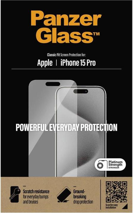Actual product image PanzerGlass Screen Protector (1 pcs., Apple iPhone 15 Pro)