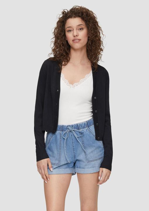 Image du produit s.Oliver Strickjacke Strickjacke aus Viskosemix mit Rollsaum (XXL)