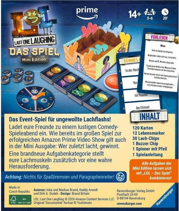 Actual product image Ravensburger 24592 - Last One Laughing The Game: Mini Edition - The party game for the popular (German, 3 - 6 Players)