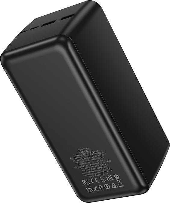 Immagine prodotto Borofone Powerbank 50000mAh BJ80C Clever - 2xUSB + Typ C - QC 3.0 22,5W PD 20W schwarz (50000000 mAh, 22.50 W, 185 Wh)