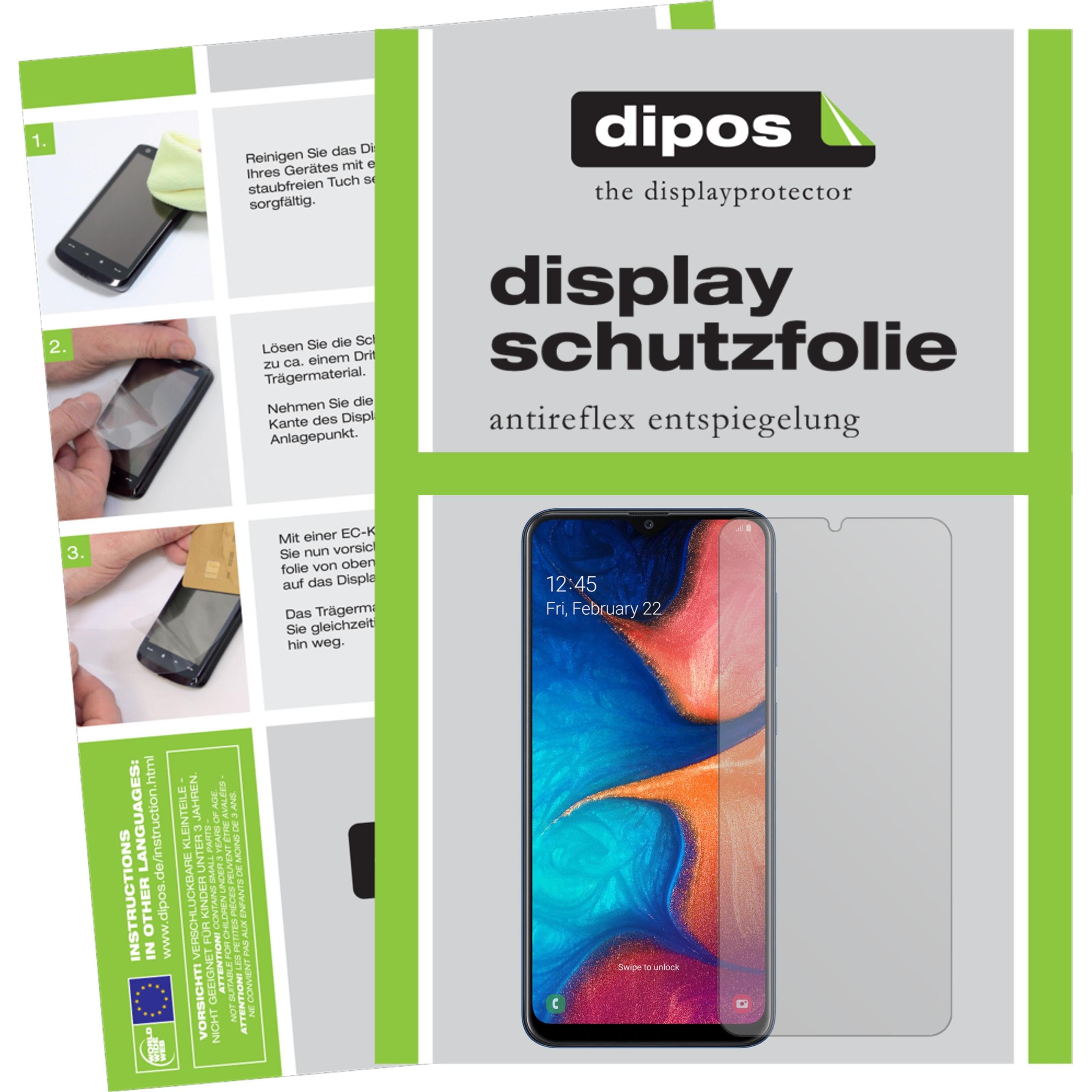Dipos Displayschutzfolie Antireflex (5 Stück, Samsung Galaxy A20e), Smartphone Schutzfolie, Transparent