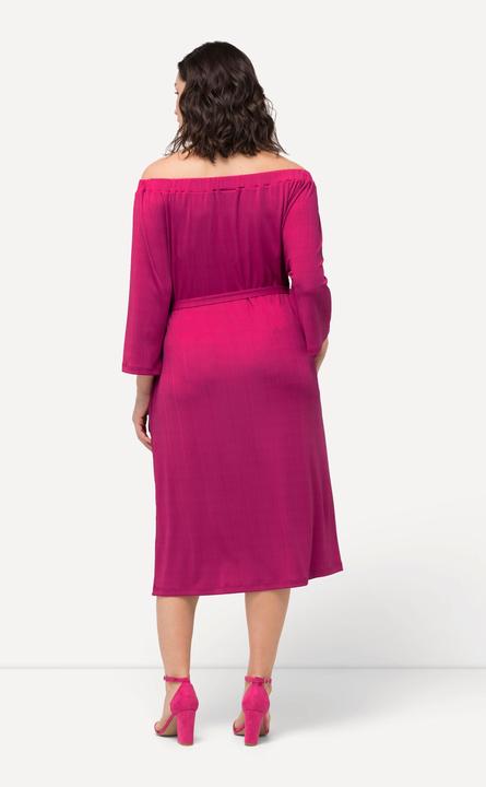 Produktbild Ulla Popken Midikleid, Strukturjersey, schulterfrei, 3/4-Arm (42, 44)