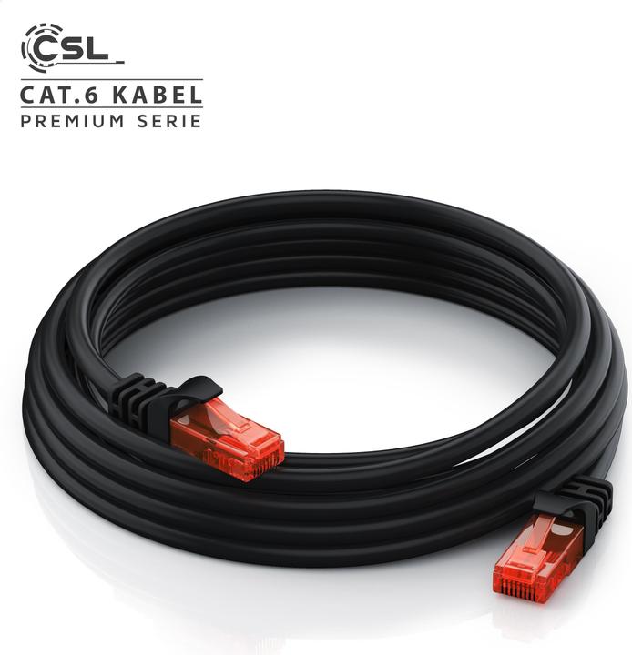 Actual product image CSL CAT.6 network cable - Ethernet Gigabit Lan cable RJ45 - patch cable - comp. CAT.5 CAT.6 CAT.7 CAT.8 (UTP, CAT6, 0.25 m)