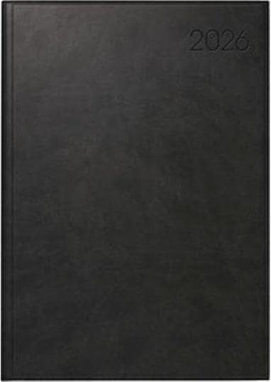 Simplex Wochenagenda Roma 17 x 24 cm, 2026, Schwarz (17 x 24 cm, 1 Woche / 2 Seiten)