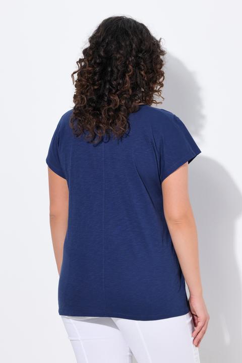 Produktbild Ulla Popken T-Shirt, Palmen, Oversized, V-Ausschnitt, Halbarm (62)
