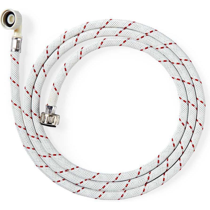 Nedis Nylon Inlet Hose 3/4" 3/4" 10 bar 90 °C 2.50 m Application: Dish/Washing Machine Nylon Red/W, Zubehör Waschen + Tr...