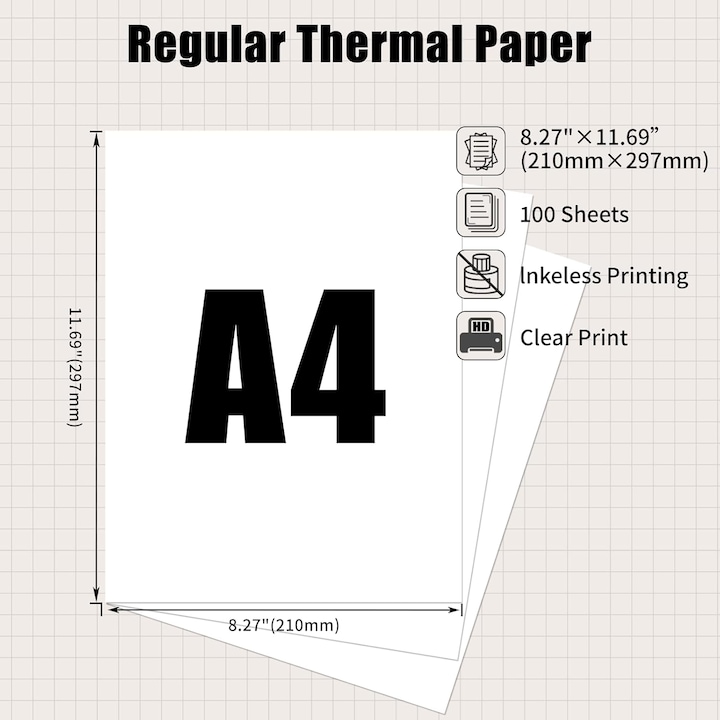 Actual product image Phomemo A4 thermal paper for M08F printer