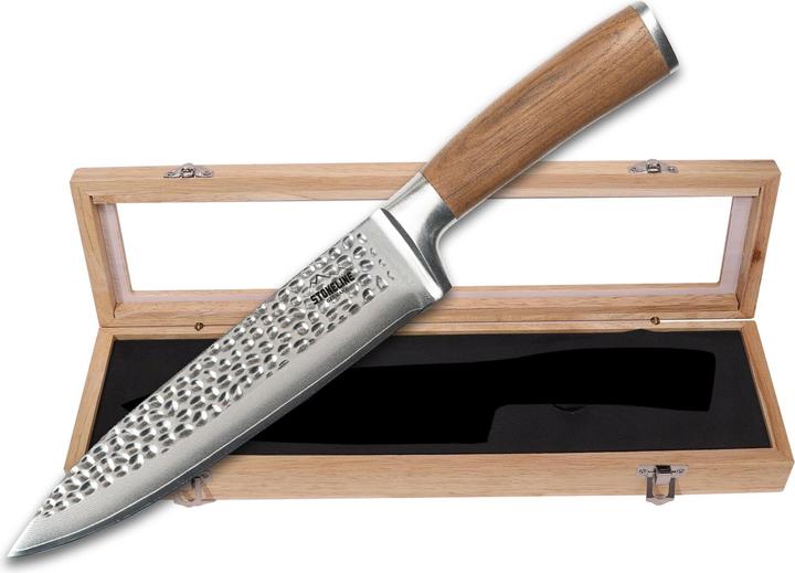 Produktbild Stoneline Hammerschlag Kochmesser 34 cm, aus Damaszenerstahl (20 cm)