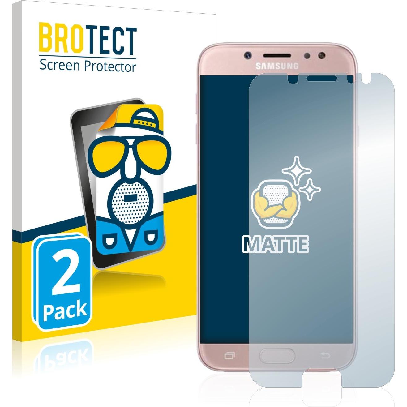 BROTECT Entspiegelungs-Schutzfolie Displayschutz Matt (2 Stück, Samsung Galaxy J7 2017), Smartphone Schutzfolie, Grau