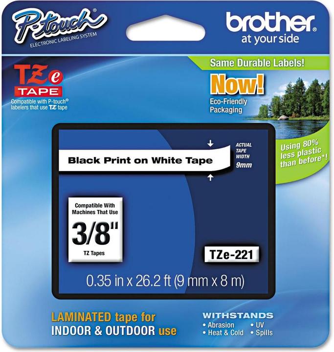 Actual product image Brother TZe-S221 (0.90 cm, White)