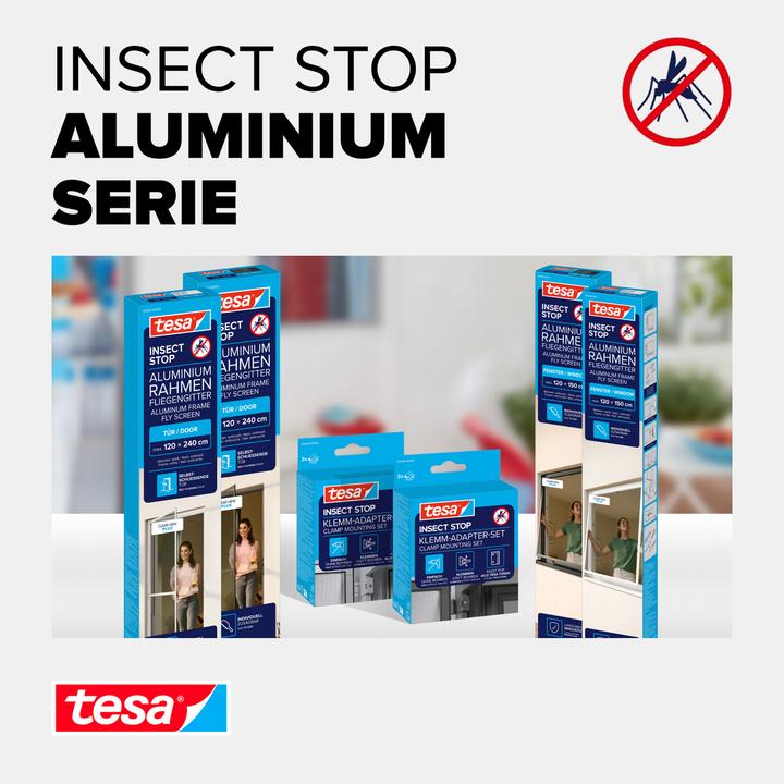 Actual product image tesa Insect screen Alu COMFORT for windows, with aluminium frame, without drilling (120 x 150 cm)