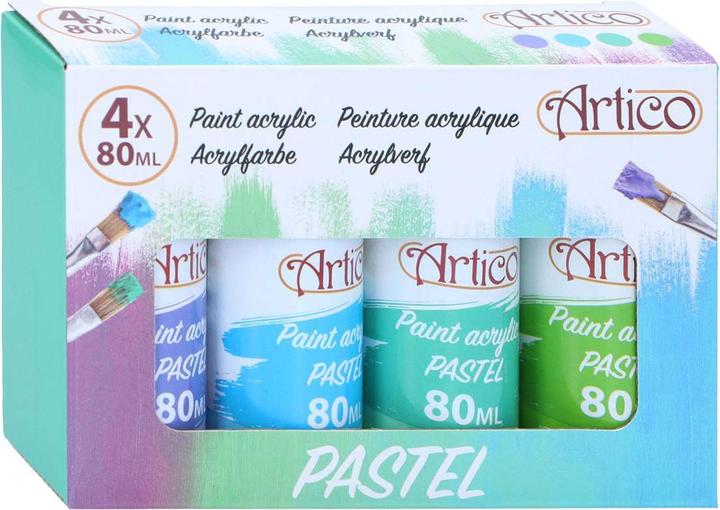 Actual product image Artico - Set Pastell-Acrylfarben in Tuben 80 ml 4 Farben (2er-Set) (Colored, 80 ml)