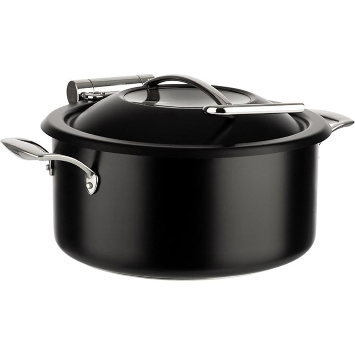 APS Chafing Dish, 4-tlg. Set, Pfanne + Kochtopf, Schwarz