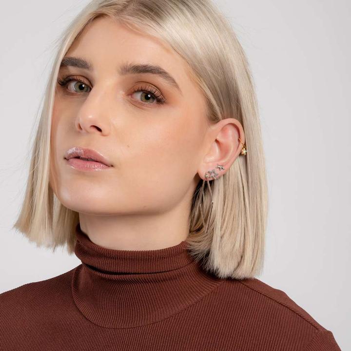 Immagine prodotto Bijouteria Piercing orecchio (Acciaio chirurgico 316L, Rivestimento PVD (color oro), Vetro (di orologio))