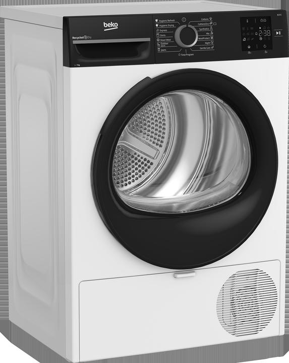 Beko BM3T37249WBB Dryer machine, Freestanding, Front loading, Drying capacity 7 kg, White (7 kg, Droite)