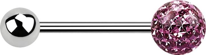Actual product image Star Piercing Micro Barbell silber mit Kugel und Kristallkugel hellviolett Epoxy Schutzschicht (without brass, Surgical steel 316L)