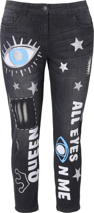 Actual product image Angel of Style Faded Look 5-Pocket Jeans with Stylish Prints (44)