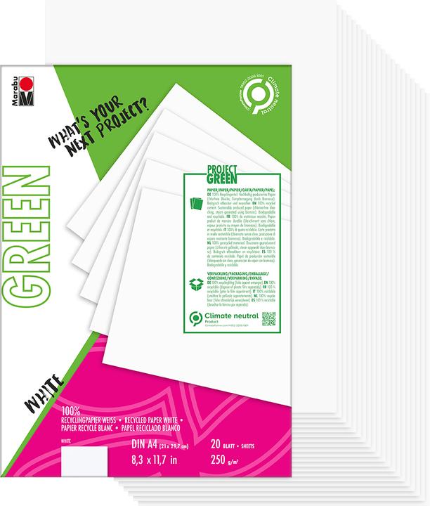 Actual product image Marabu Green Colouring Pad White, DIN A4, weiá (A4, Plain)