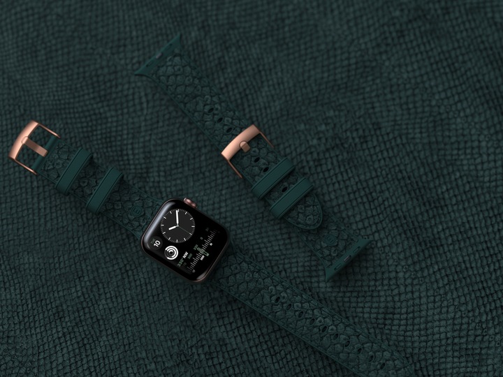 Actual product image Njord Jord Watch Strap For (44 mm, 45 mm, Vegan Leather, Salmon leather, Stainless steel fastener, Apple Watch)
