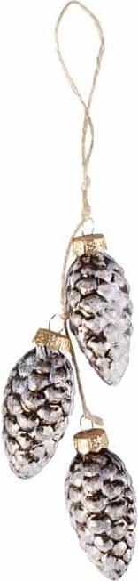 Produktbild Decoris Weihnachtskiefernzapfen aus Glas D3H6CM assortiert (3 -teilig)