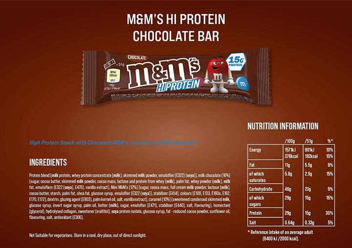 Produktbild M & M's Hi-Protein Bar (1 Stk., 51 g)