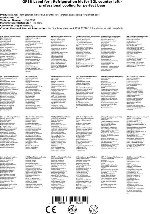 Produktbild Ich-zapfe Kältesatz für EGL-Theke links - Profi-Kühlung für perfektes Fassbier