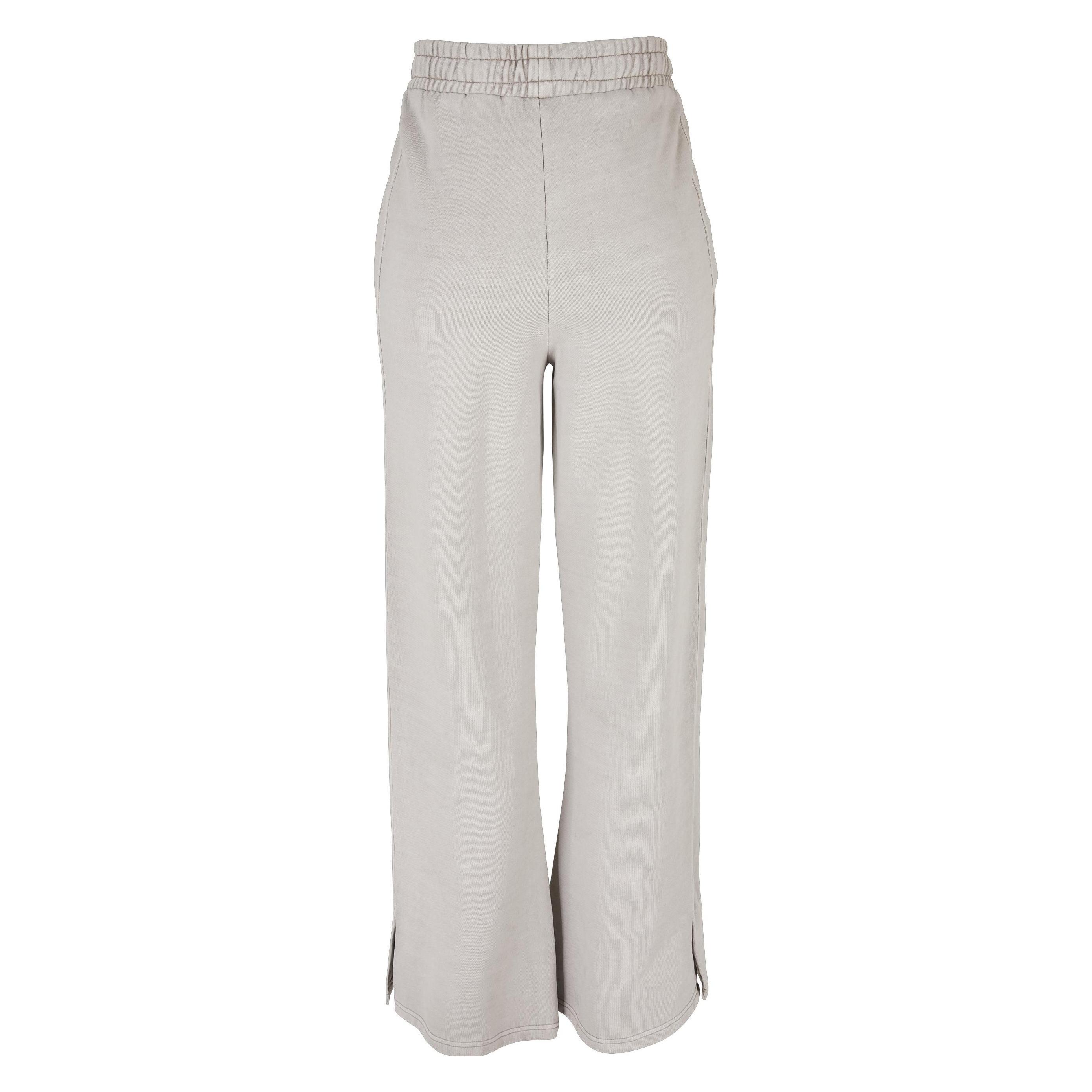 Urban Classics, Damen, Hosen, Ladies Heavy Terry Garment Dye Slit Pants - 19389, Grau, (5XL)