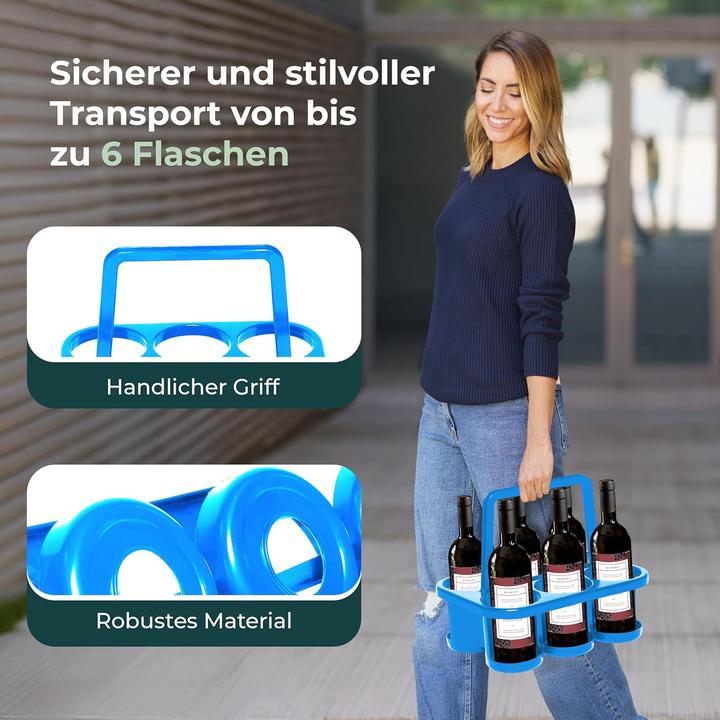 Immagine prodotto Novaliv 4X Flaschenträger für 24 Flaschen - Stabiler Halt - Getränkekorb Kunststoff, Stapelbar, 32x2